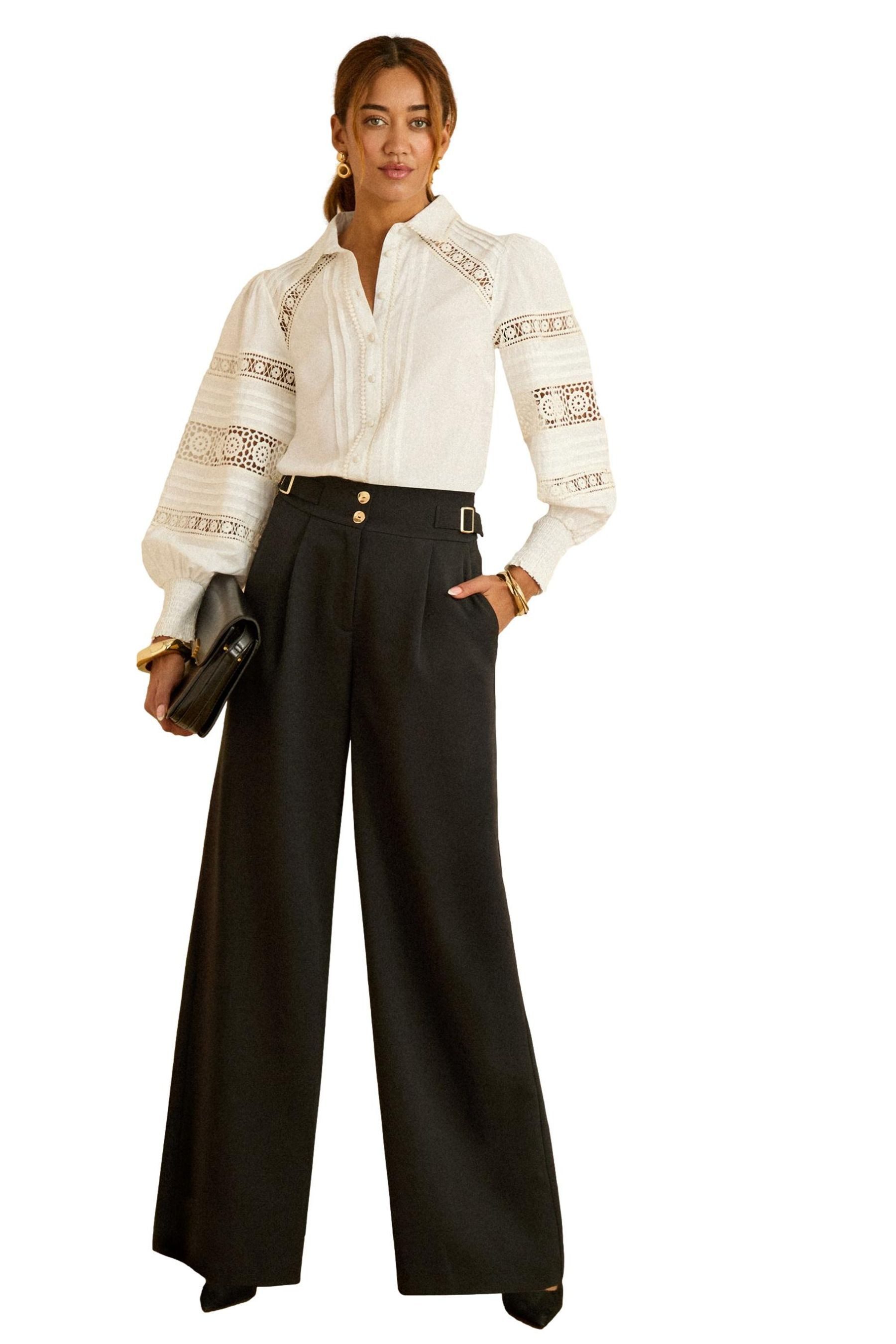 Palazzohose Love & Roses Hose mit weitem Bein, Regular