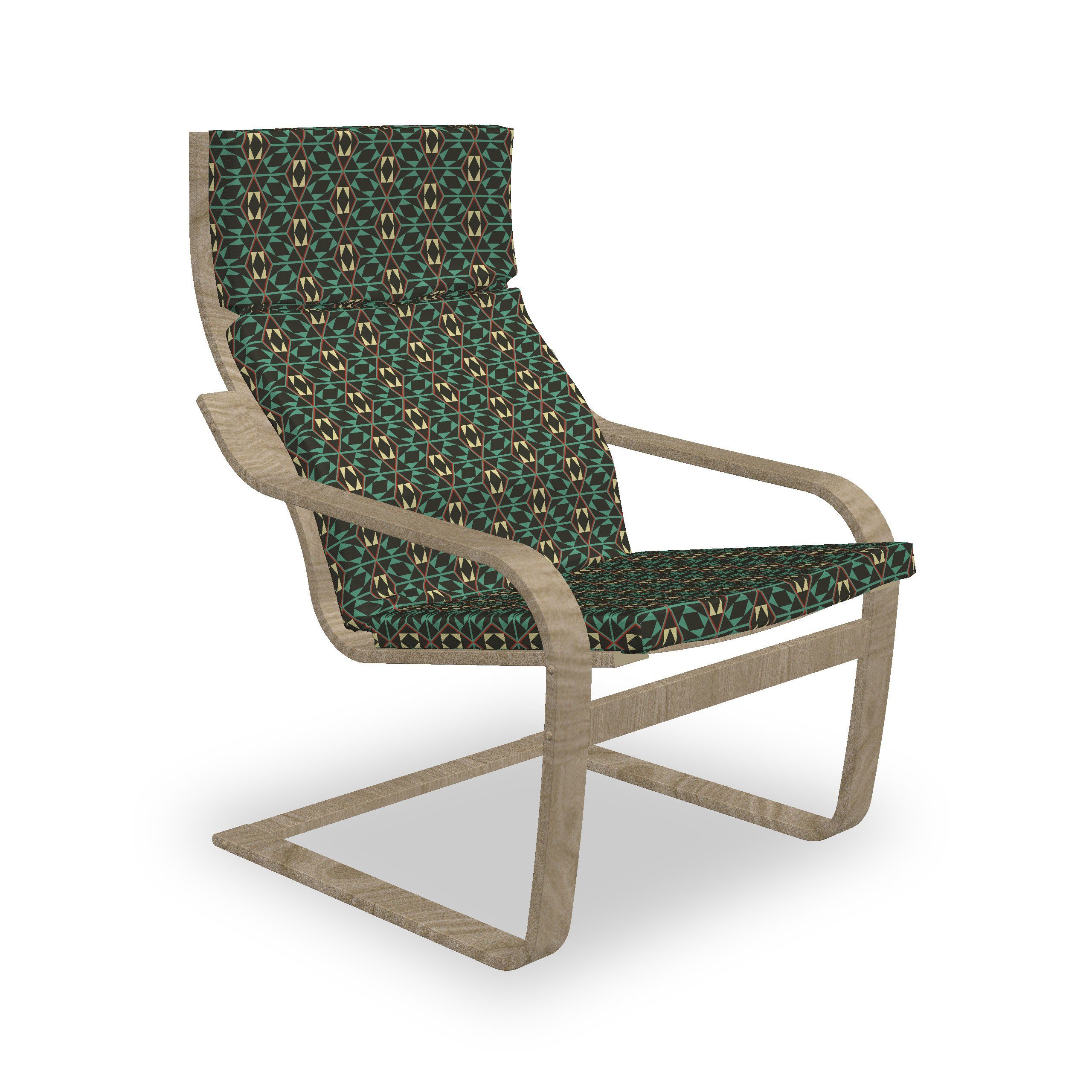 Abakuhaus Stuhlkissen Sitzkissen mit Stuhlkissen mit Hakenschlaufe und Reißverschluss, Geometrisch Mosaik-Zusammensetzung