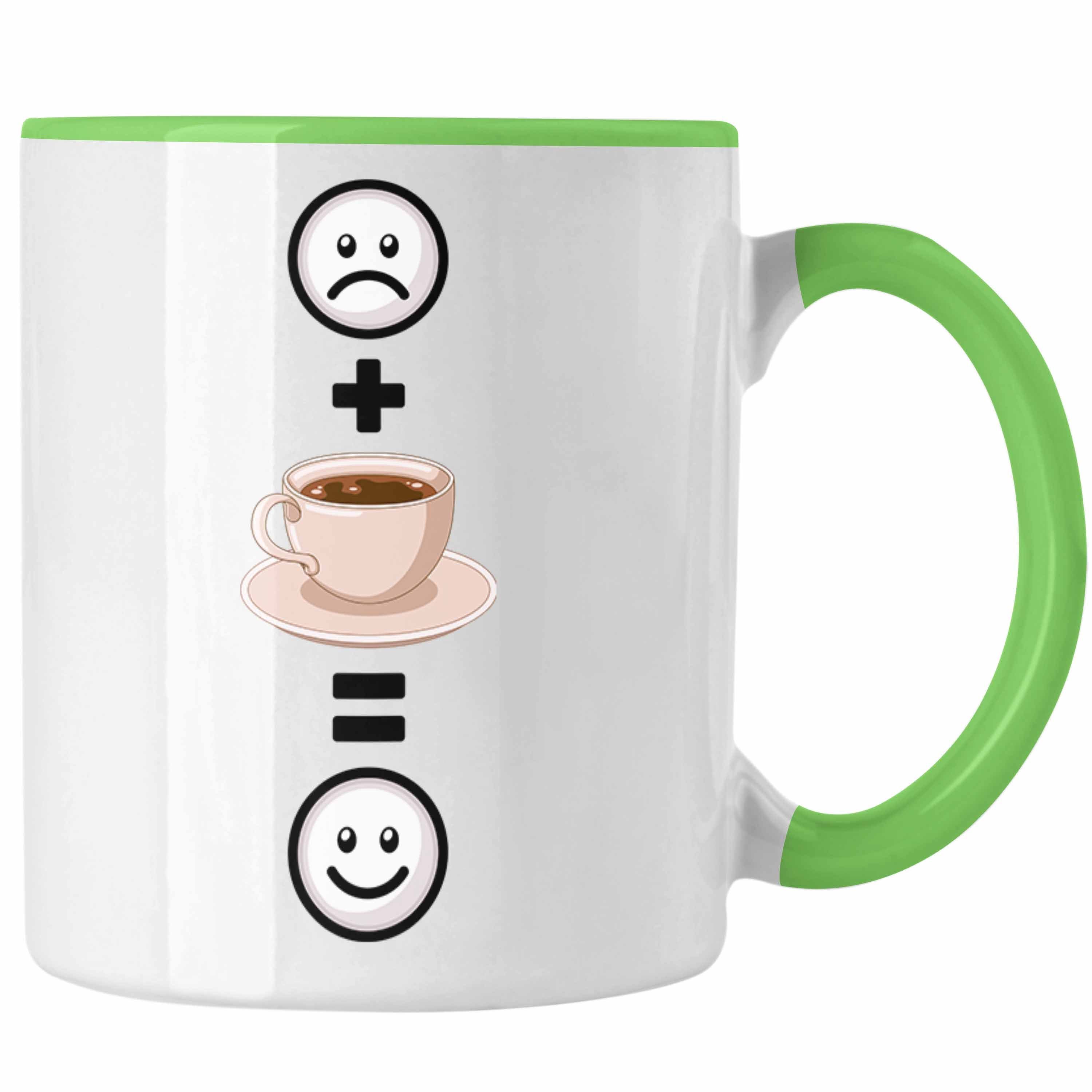 Trendation Tasse Kaffee Tasse Geschenk für Kaffeetrinker Lustige Geschenkidee :(Kaff Grün