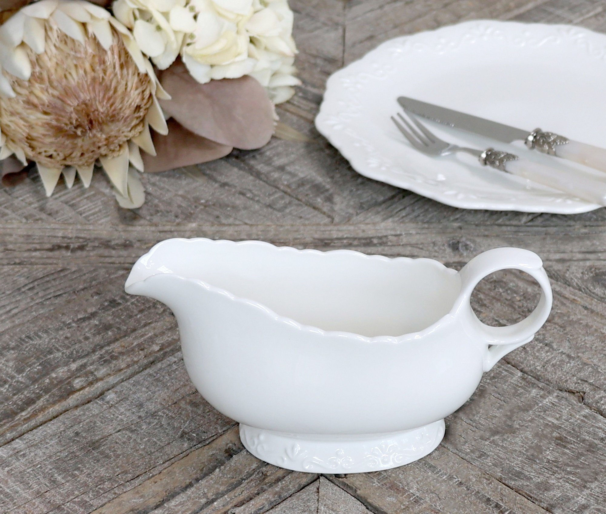 Chic Antique Kanne Sauciere Soßenkännchen Kännchen 0,4l Porzellan "Provence" Chic