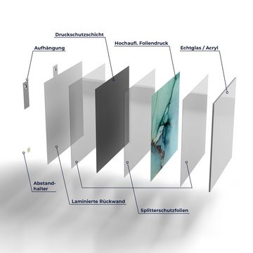 DEQORI Glasbild 'Zerlaufene Wasserfarbe', 'Zerlaufene Wasserfarbe', Glas Wandbild Bild schwebend modern