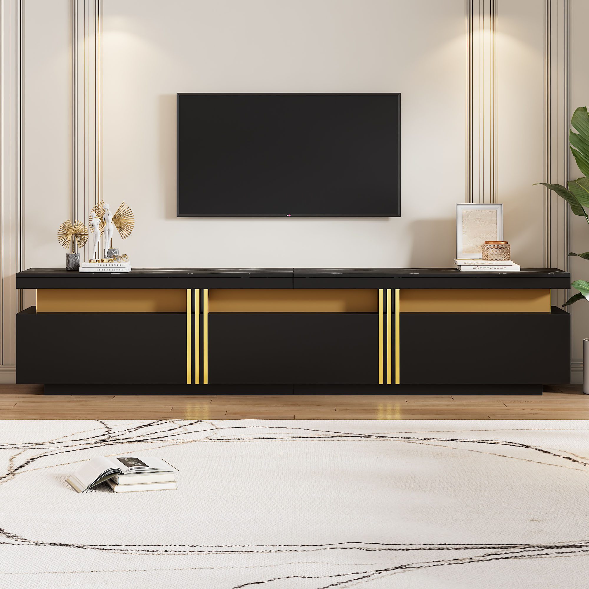 REDOM Lowboard 3 Marmorschubladen, bietet Platz für Fernseher bis zu 90 Zol günstig online kaufen