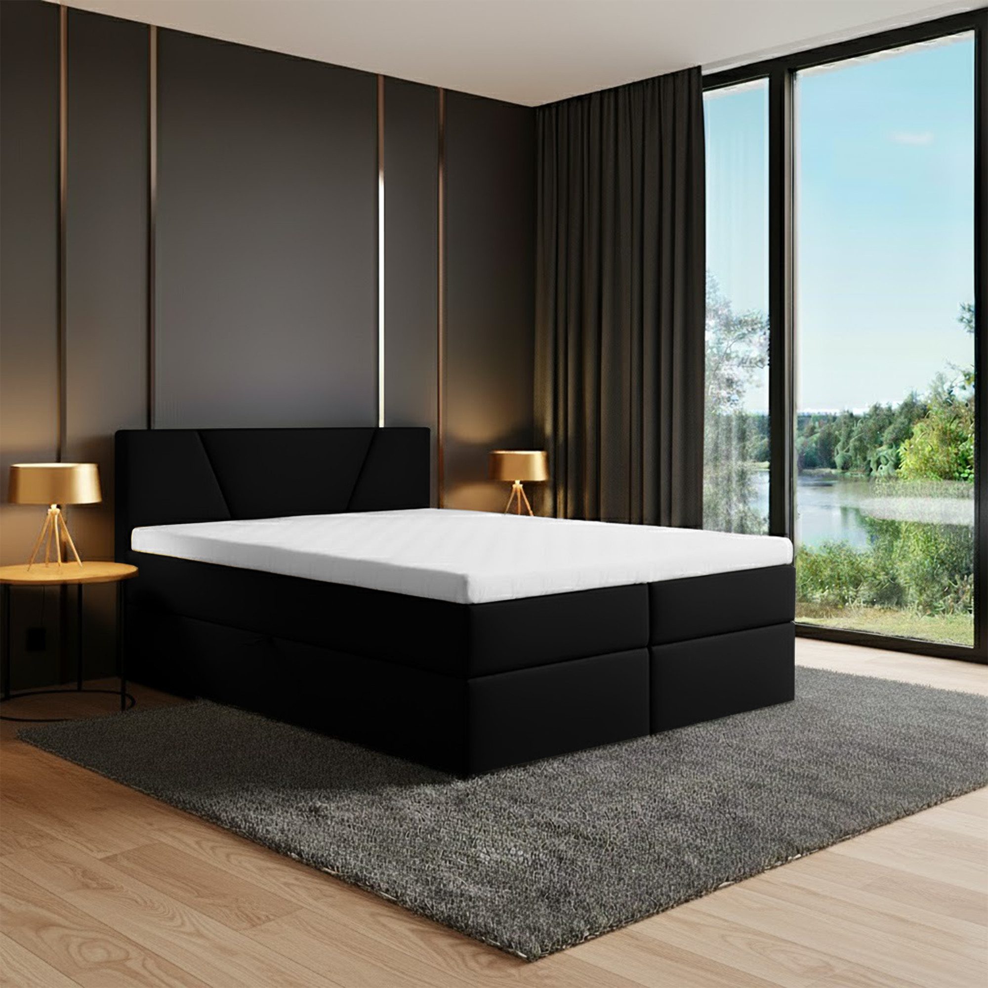 Best for Home Boxspringbett Best For Home Jubilee Boxspringbett mit Bonellfederkern&Komfort-Topper (140x200 160x200 180x200 200x200), Lieferung Wohnung und Aufbauservice, TOP Preis-Leistungs-Verhältnis