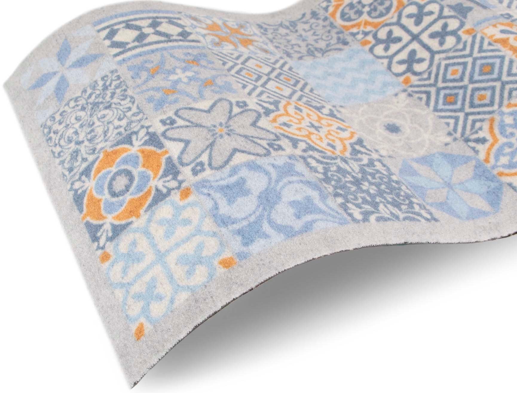 Primaflor-Ideen in Textil Küchenläufer MOROCCAN TILES, Made in Belgium, rechteckig, Höhe: 6,5 mm, Fliesen Design, Ornamente, 50x150 cm, rutschhemmend, waschbar