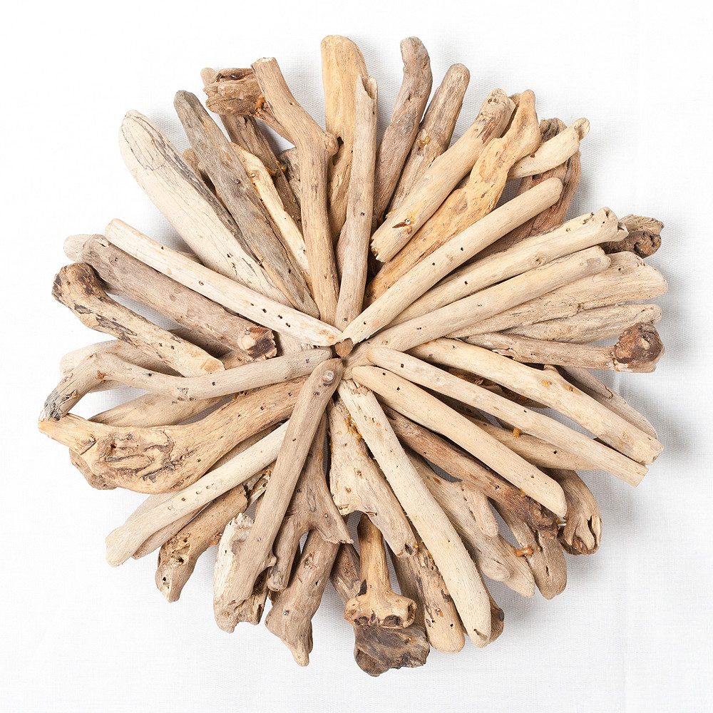 LebensWohnArt Dekoobjekt Wand-Deko-Objekt BULAT Natural ca. D30cm Treibholz