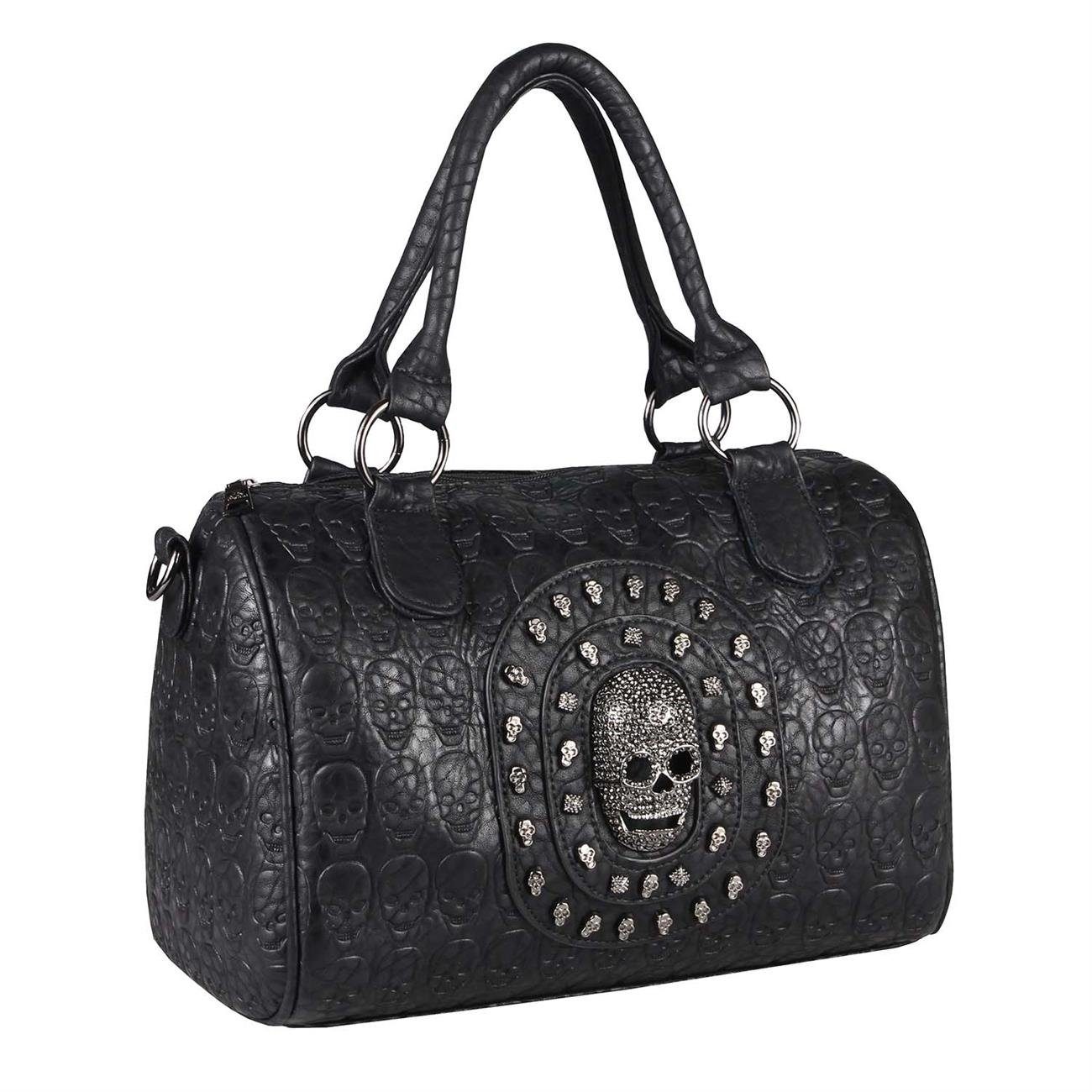 ITALYSHOP24 Schultertasche Damen Totenkopf Bowling Tasche, Skull Optik, als günstig online kaufen