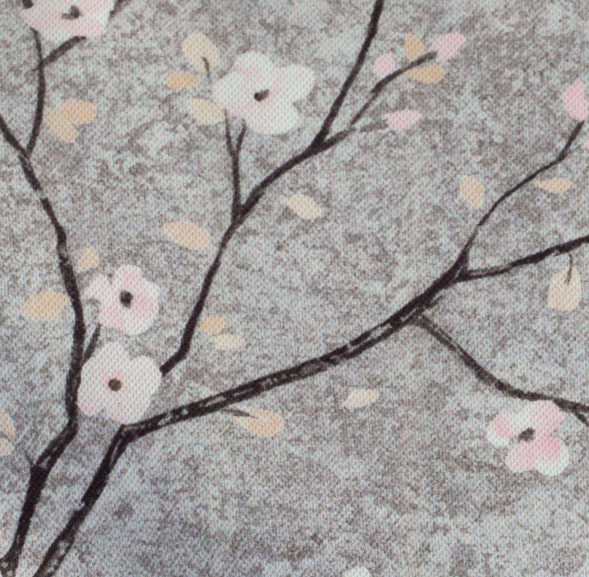 Kirschblüte, grau HOMING Füllung, floral, Kissenhülle Dekokissen Stück ohne Blumen, 1