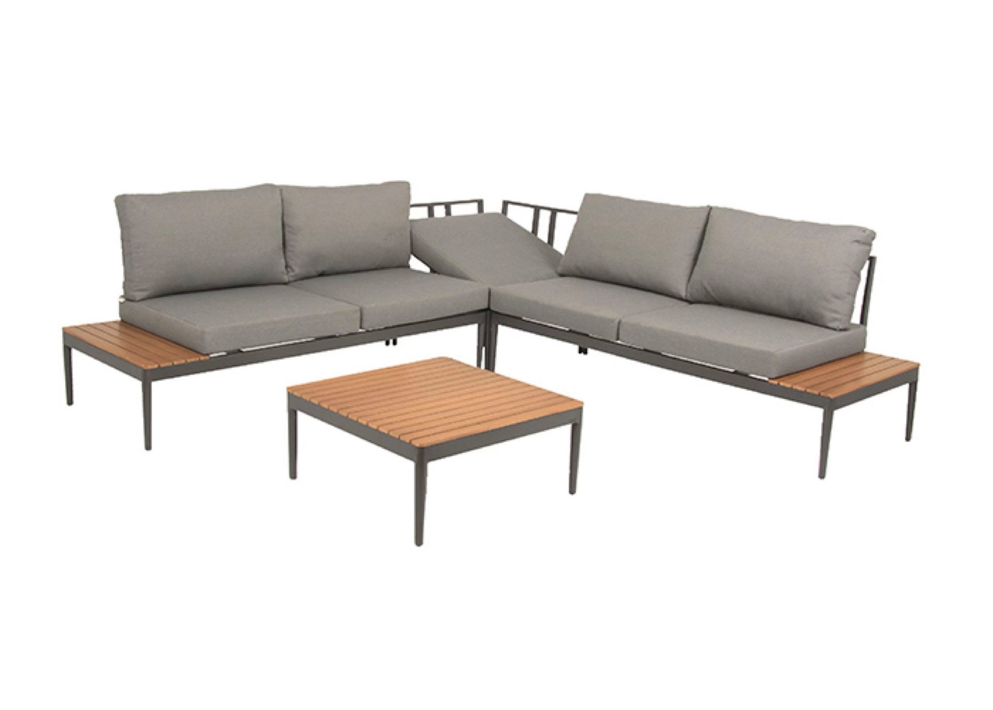 acamp Gartenlounge-Set 4-teilige Sitzgruppe Paros mit Tisch & Eckteil, (Gartenmöbel Set), Gartensofa, Möbelset, Lounge-Set mit Couchtisch