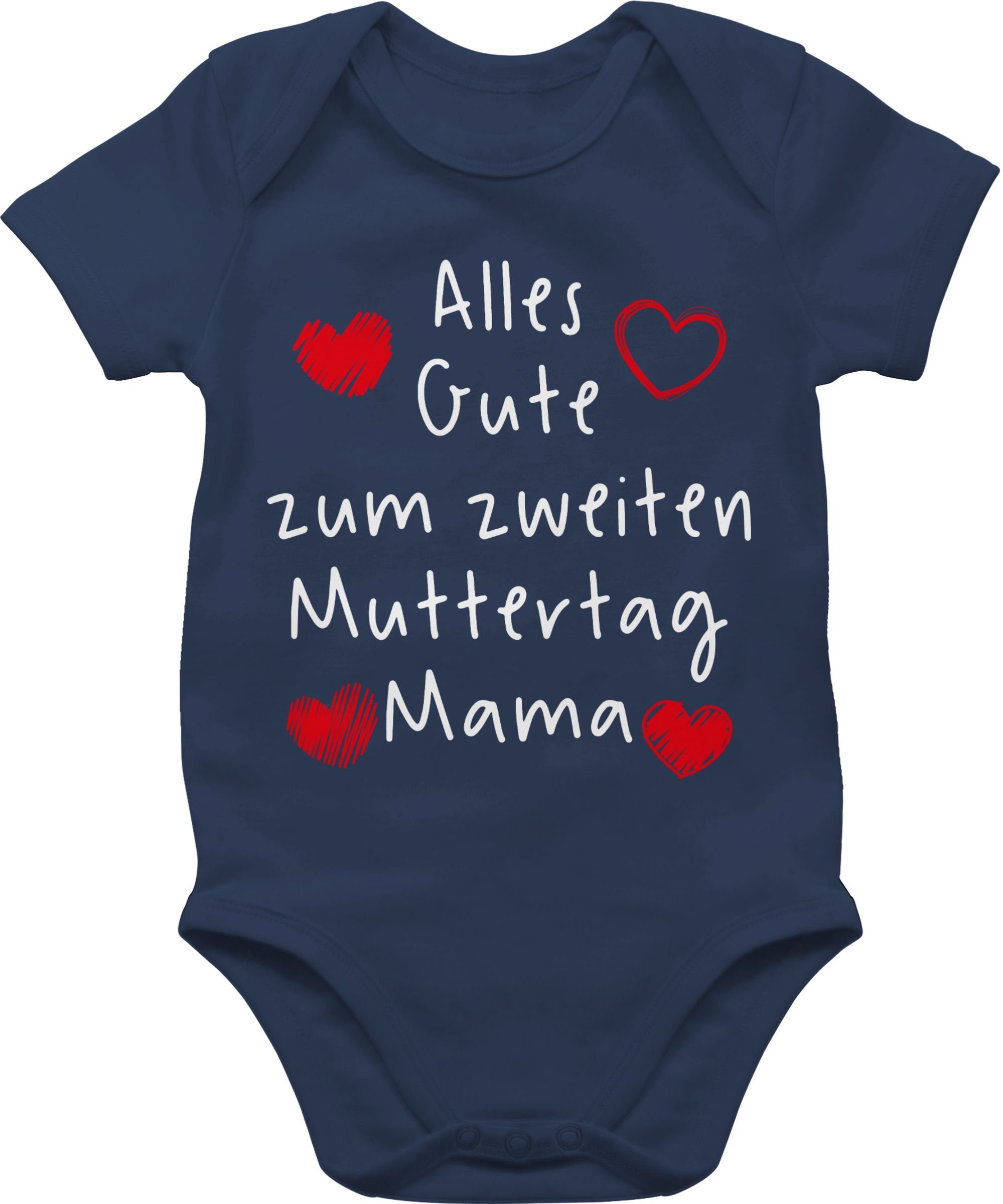 zum Gute Blau weiß Navy Muttertag Handschrift (1-tlg) Shirtbody zweiten Muttertagsgeschenk Shirtracer 1 Alles