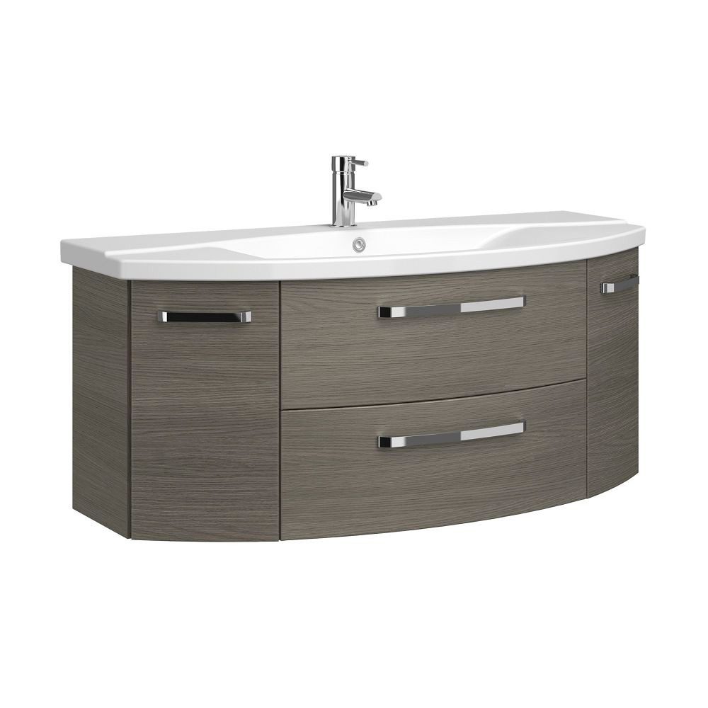 Lomadox Waschtisch FES-4010-66, Graphit Struktur quer Nb. - 121/54/48cm