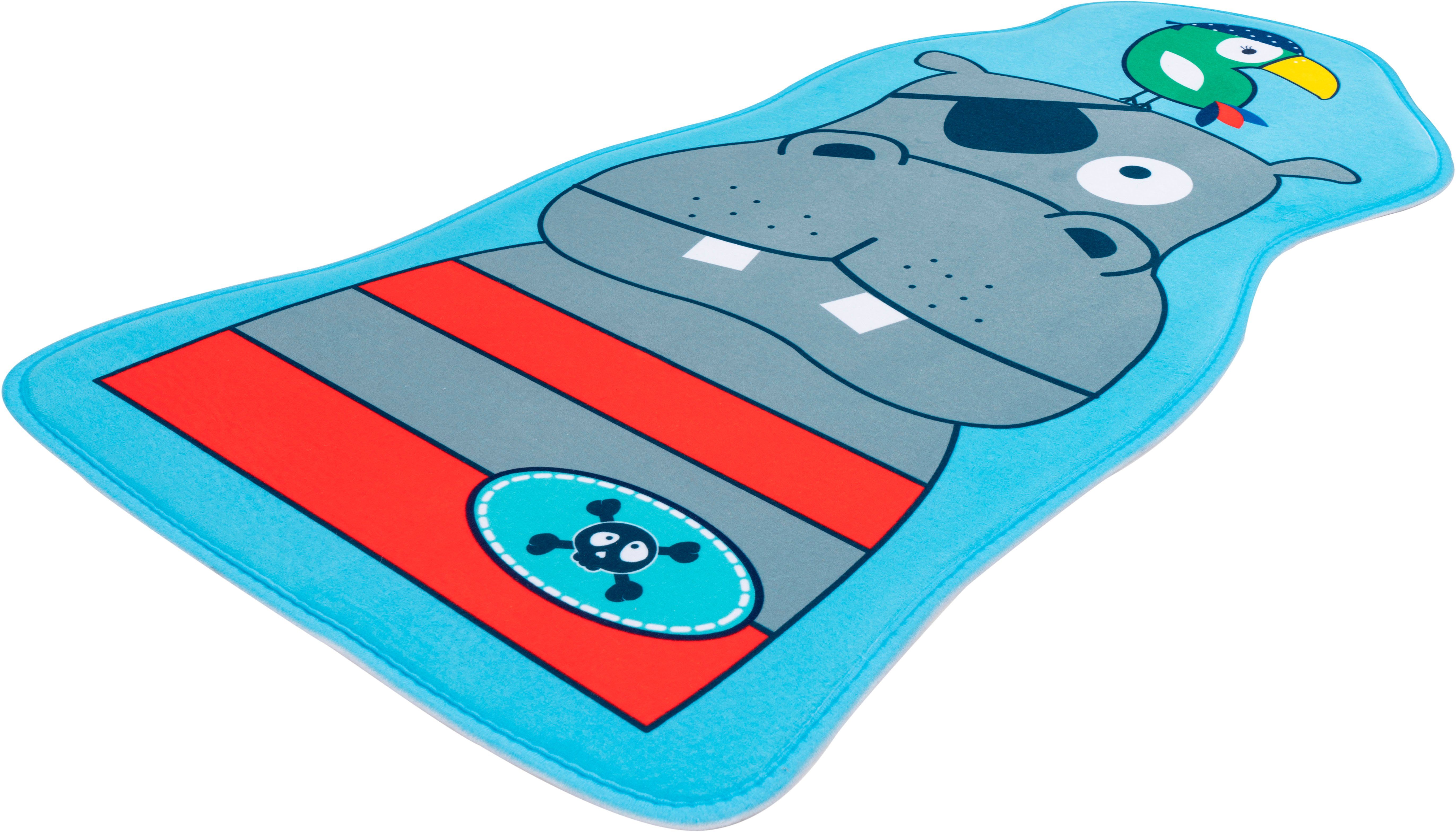 Obsession Kinderteppich My Mila Kids 143, Motivform, Höhe: 8 mm, Motiv Nilpferd, waschbar, Kinderzimmer