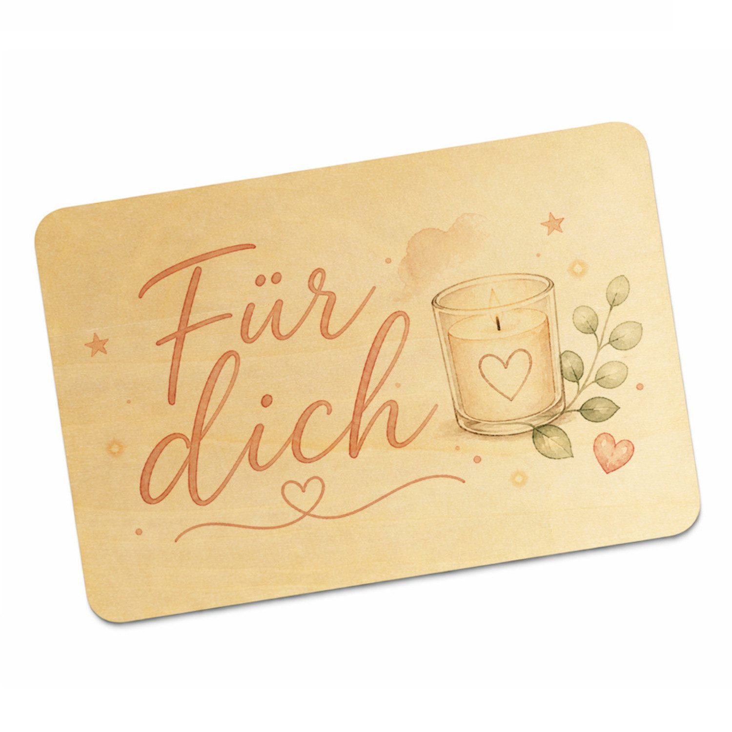 speecheese Postkarte Postkarte Holz Für dich Grusskarte mit liebevollem Schriftzug Spruch: