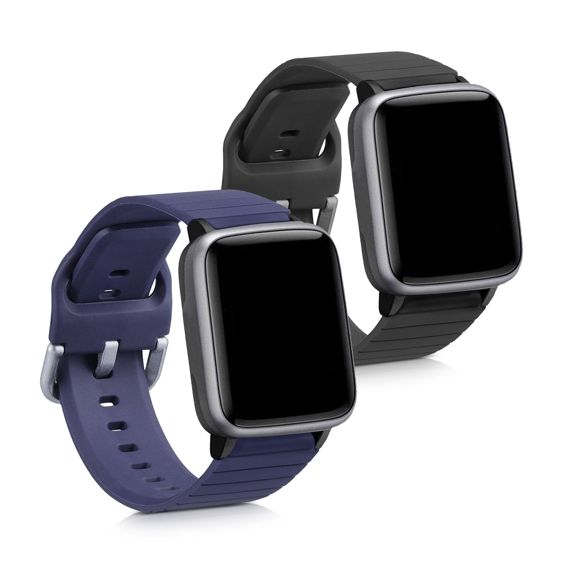 kwmobile 2x Uhrenarmband für Willful Fitnesstracker / Smartwatch Armband Smartwatch, 2-tlg., Fitnesstracker Band Set aus TPU Silikon - Ersatzarmband Smartwatch
