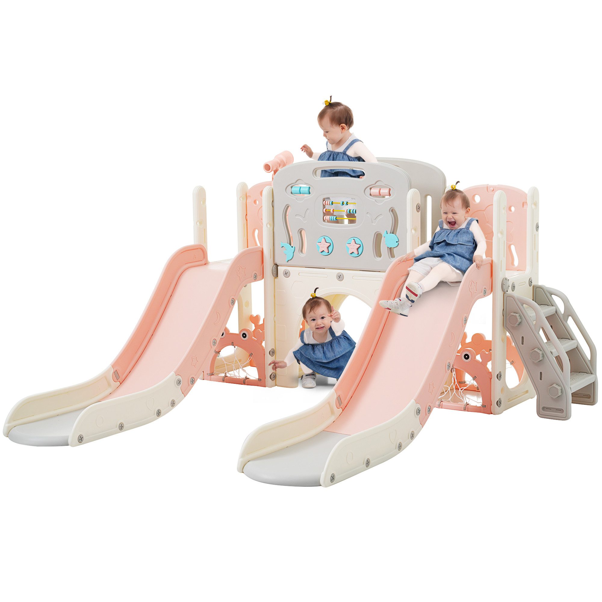 Rutsche 8-in-1 Kinderspielplatz aus zertifiziertem HDPE