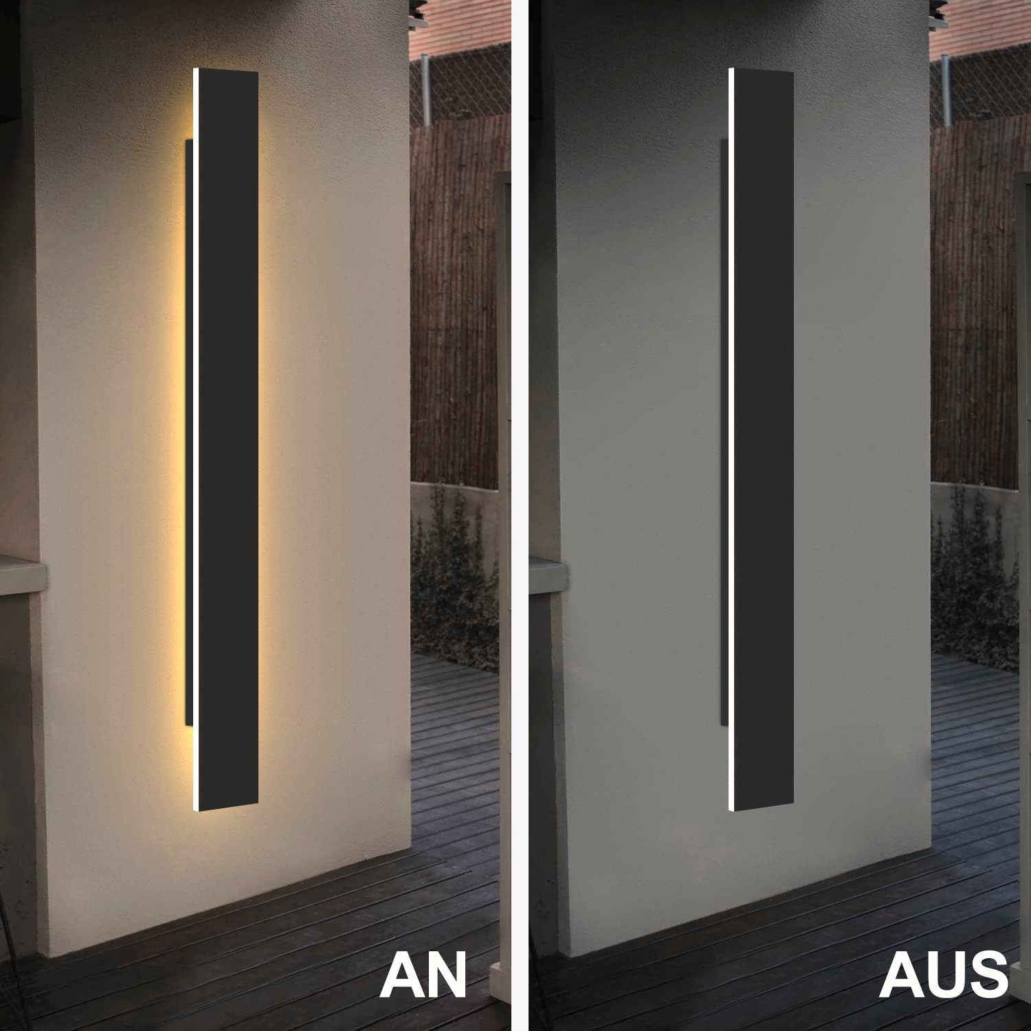 Acryl, aus Villa Außenwandleuchte IP54 ZMH LED Wandleuchte fest Warmweiß LED integriert,
