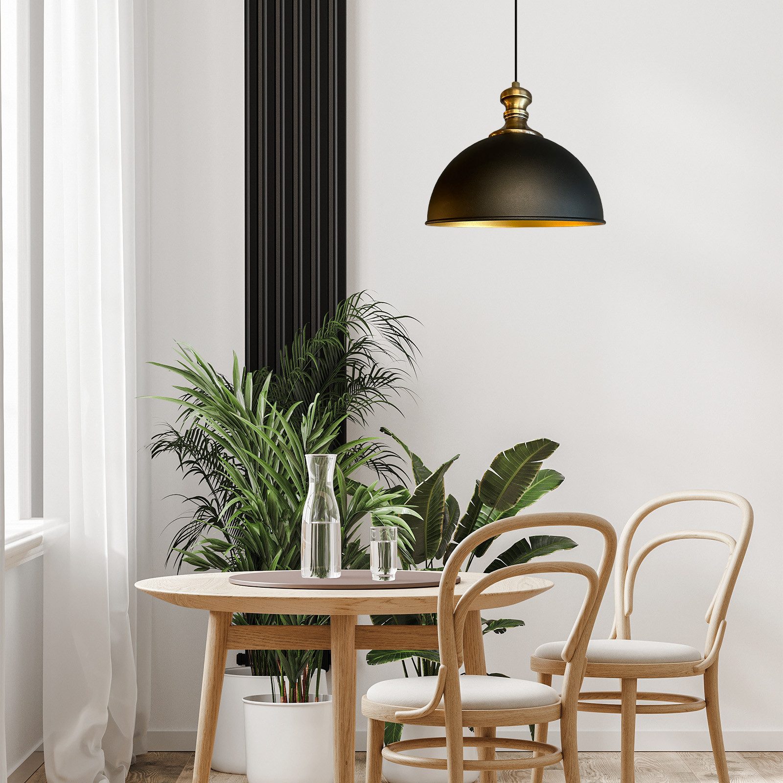 Bamyum Pendelleuchte Pendelleuchte Yimpi Metall Ø30cm, Modern Hängelampe, ohne Leuchtmittel