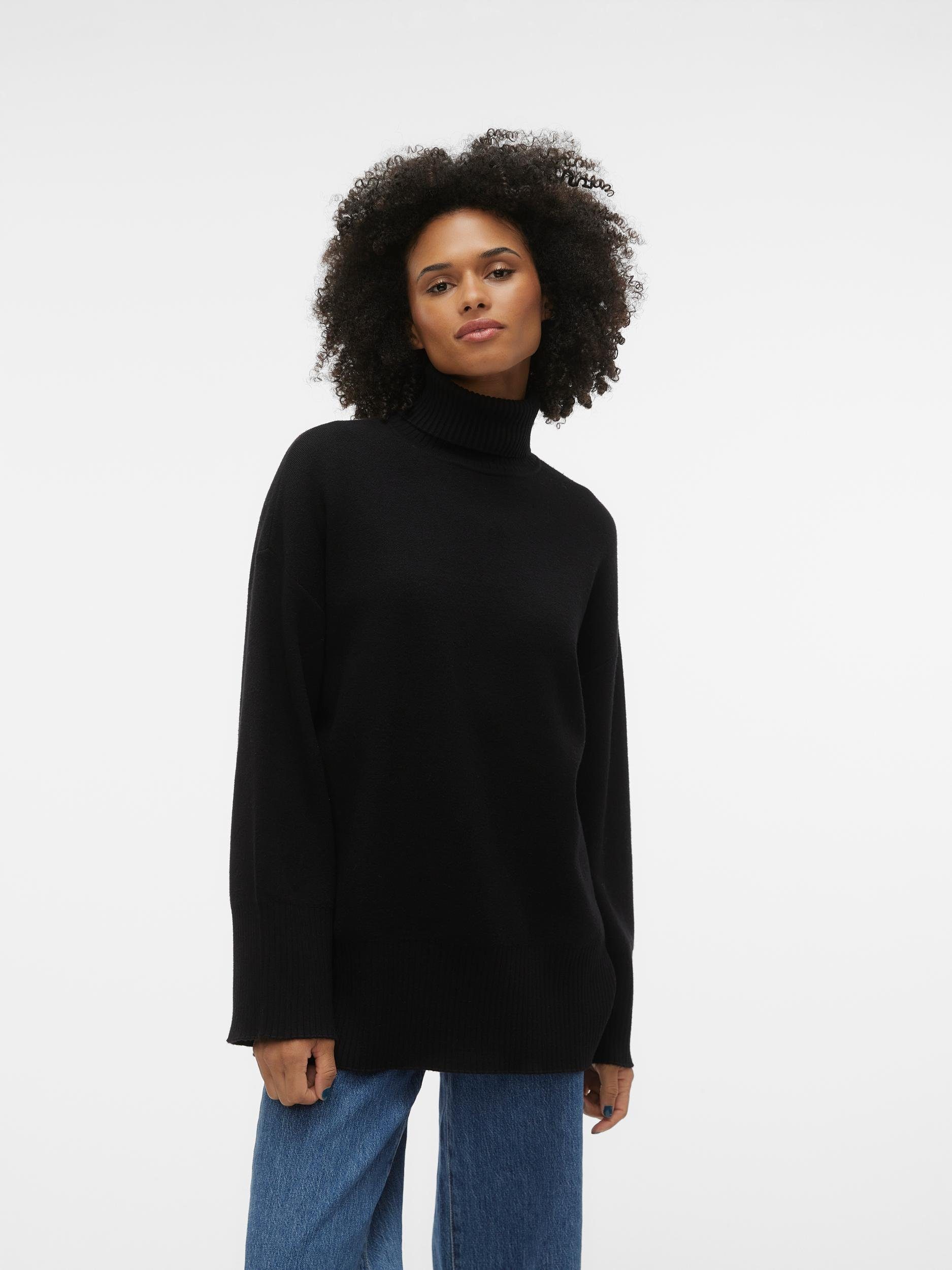 Vero Moda Rollkragenpullover VMGOLDNEEDLE WIDE LS LONG ROLLNECK PULL.