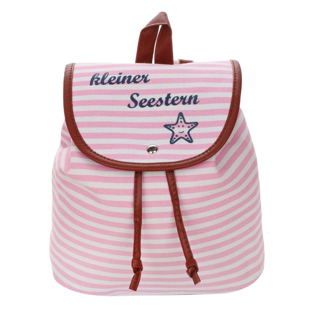 Sonia Originelli Umhängetasche Streifen rosa-marine Seestern" XS Rucksack Daypack Maritim "kleiner