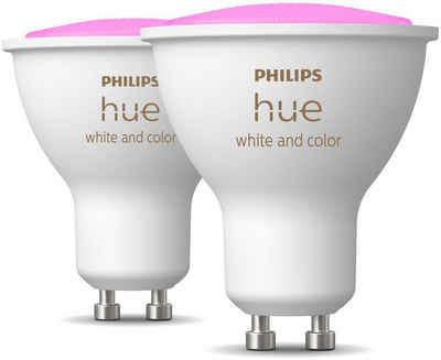 Philips Hue »White & Col. Amb. GU10 Doppelpack 2x230lm!« LED-Leuchtmittel, GU10, 2 St., Warmweiß, Farbwechsler