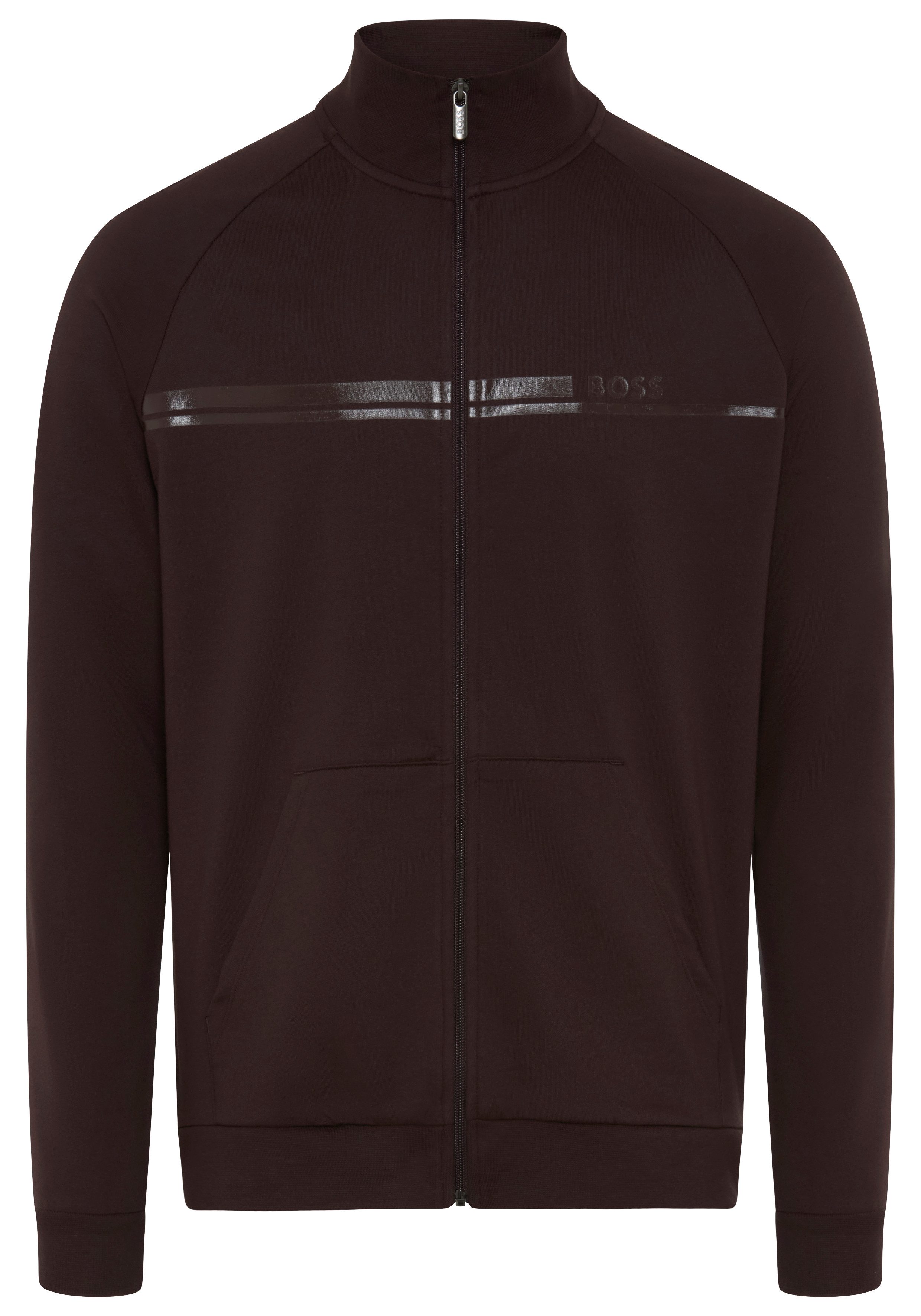 BOSS Sweatjacke Authentic mit Streifen und Logo, regular fit