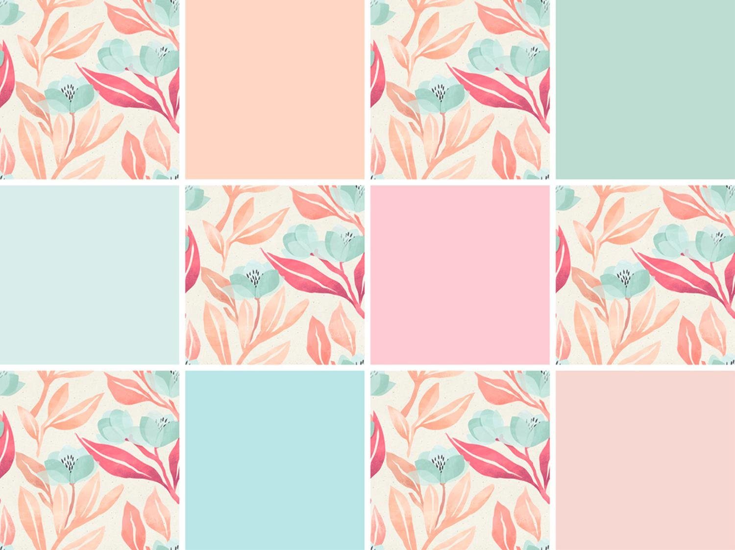 queence Fliesenaufkleber Blumen, Stickerfliesen, selbstklebend, Sticker, 12er Set
