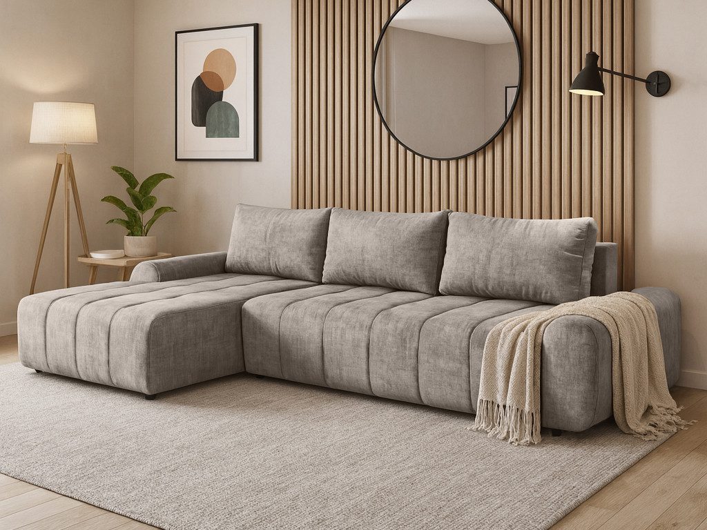Beautysofa Ecksofa COSTA mit Schlaffunktion & Bettkasten, modernes Design