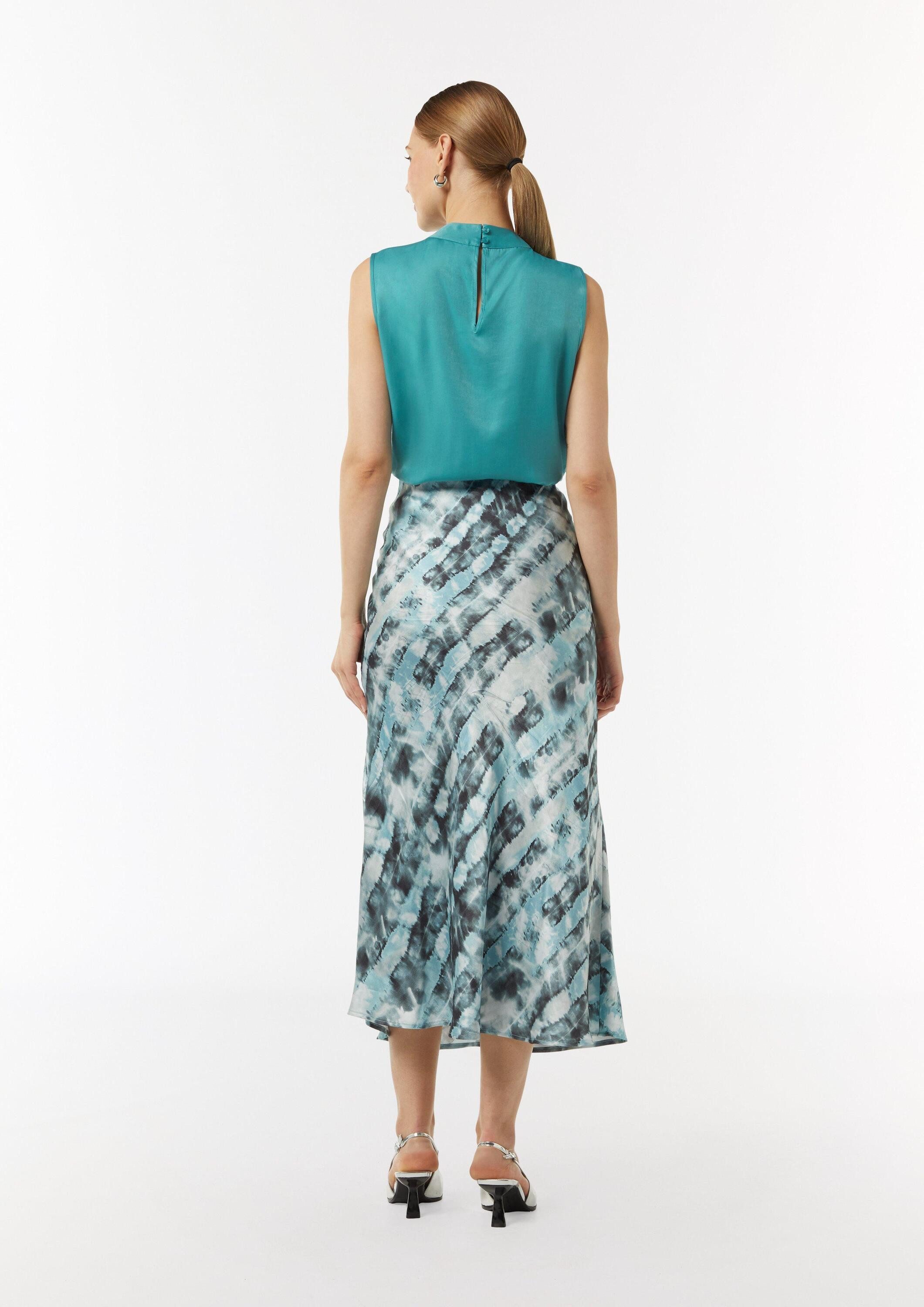 comma Blusentop Bluse Top mit Stehkragen