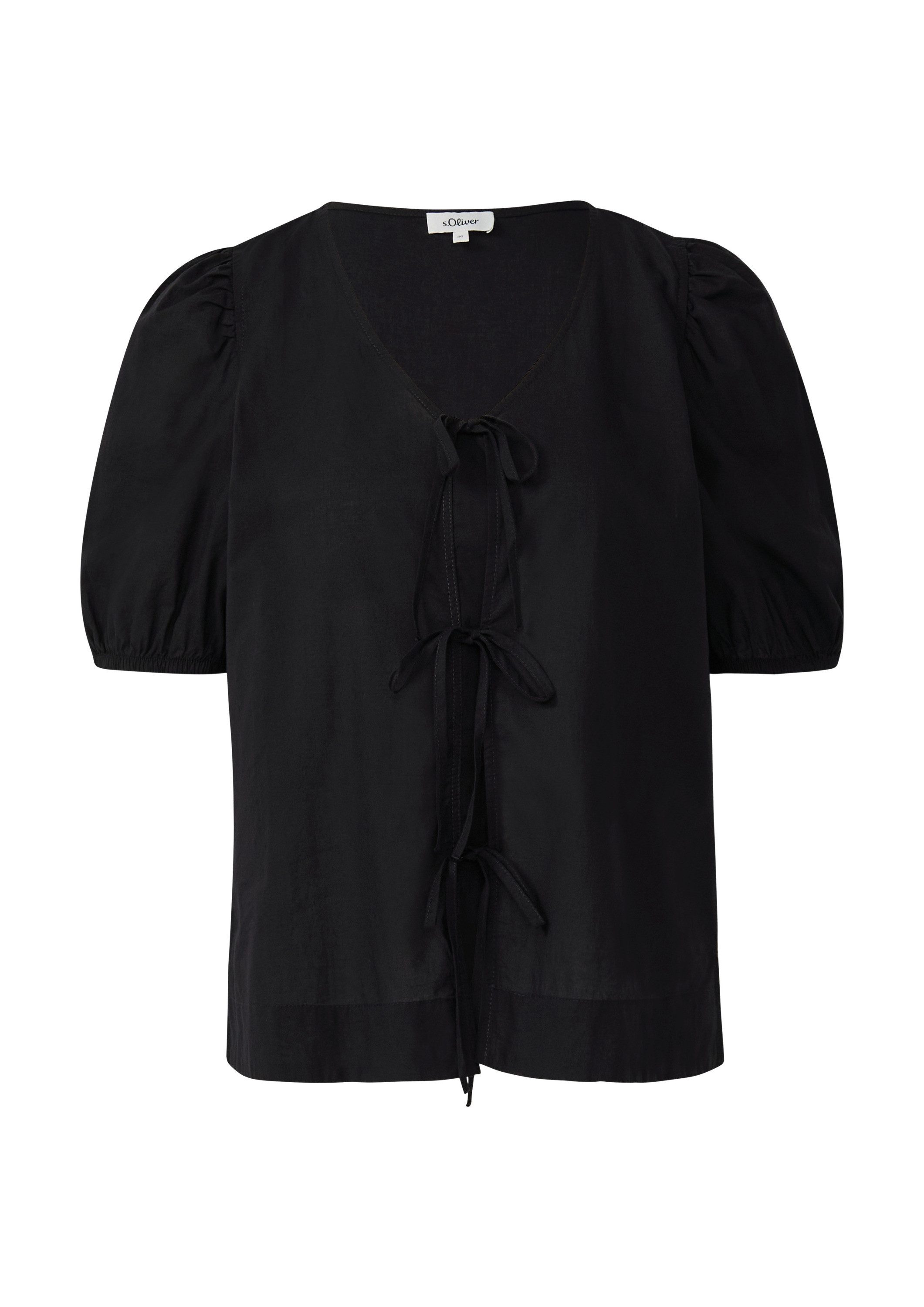 s.Oliver Kurzarmbluse Bluse Baumwollbluse mit V-Ausschnitt günstig online kaufen