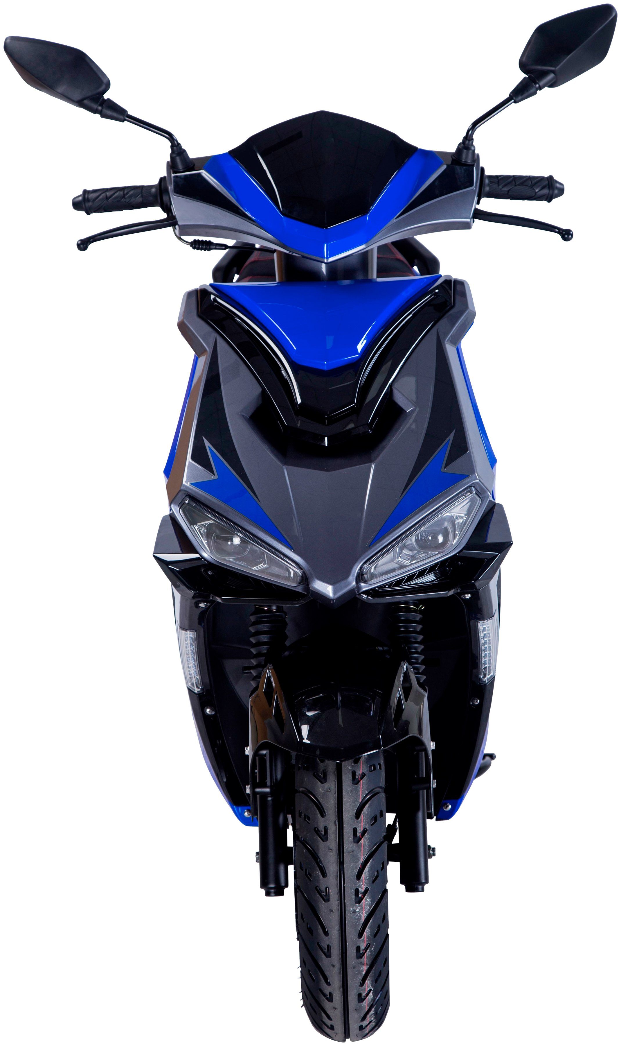 Striker, schwarz/blau 50 ccm, Euro GT 45 km/h, UNION 5 Motorroller