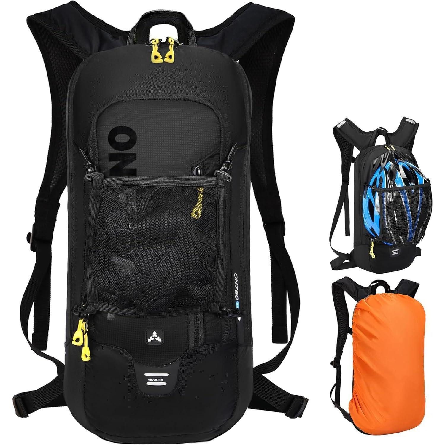 Fahrradrucksack Fahrradrucksack Trinkrucksack Wasserdicht 6L 10L 12L Mattschwarz