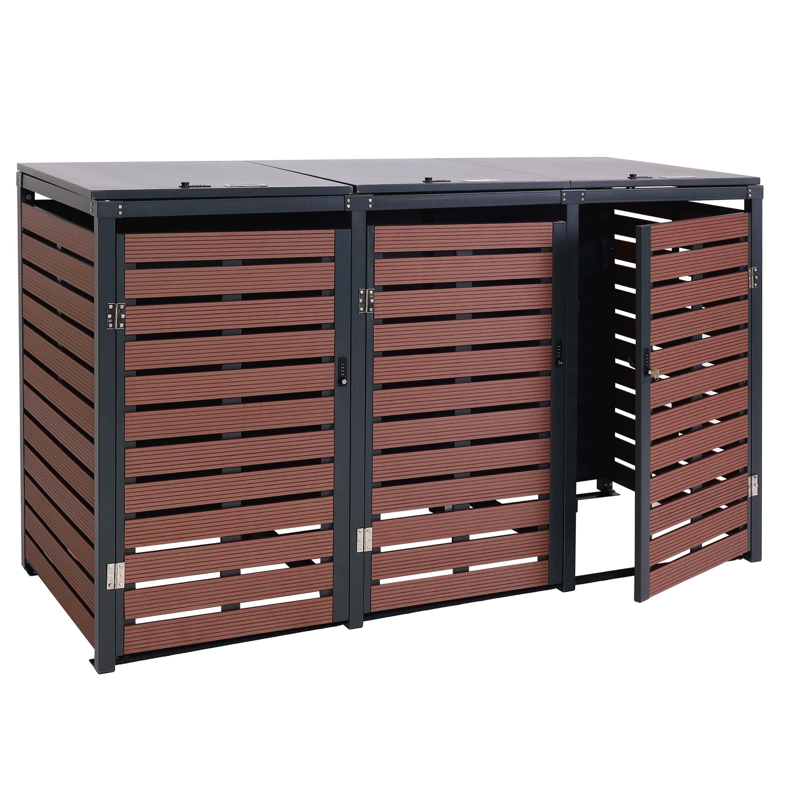 MCW Mülltonnenbox MCW-K14-3XL, Deckel von oben zu öffnen für leichtes Befüllen