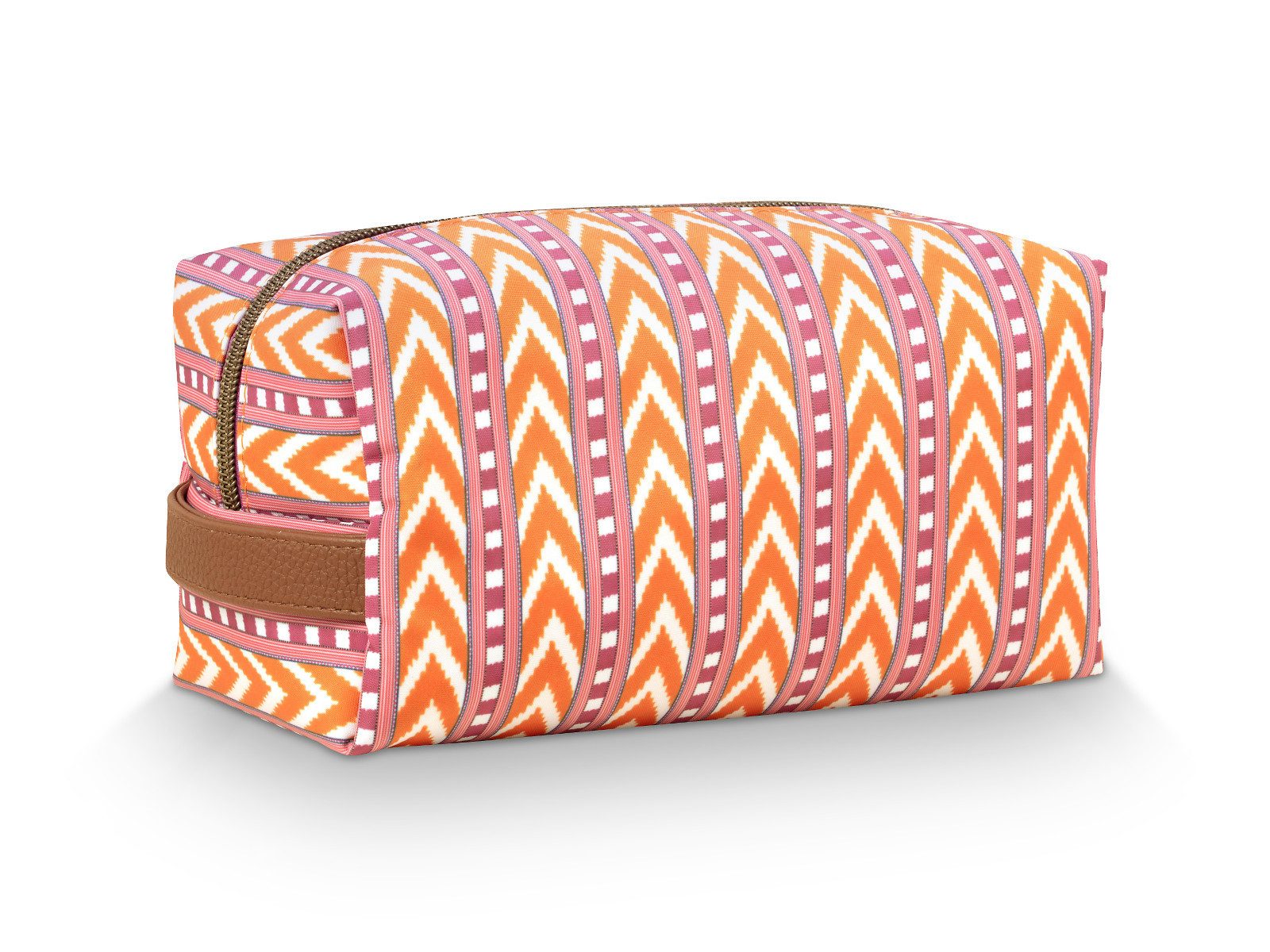 PiP Studio Kulturbeutel Coco Kosmetiktasche medium Samba Stripe orange 21,5x10x10,5cm