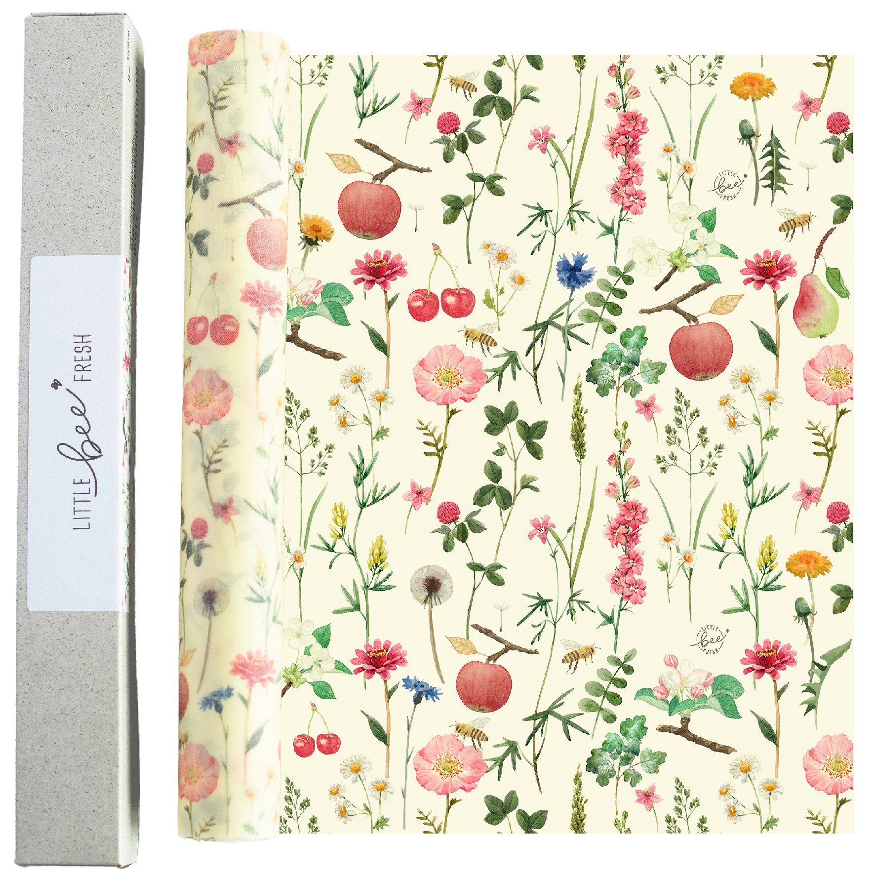 little bee fresh Bienenwachstücher Bio-Bienenwachstuch-Rolle (70x32cm), wiederverwendbar, plastikfrei, nachhaltig, regional