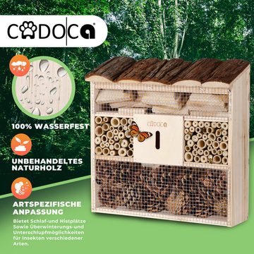 Cadoca Insektenhotel, 2x Bug's Inn 31x30,5x9,5cm Holz wetterfest Nistkasten zum Aufhängen