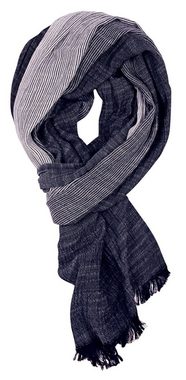 Bovari Modeschal Herren Schal – Baumwolle Viskose Mix – mehrfarbiger Streifen Schal, Ganzjahresschal – soft/weich