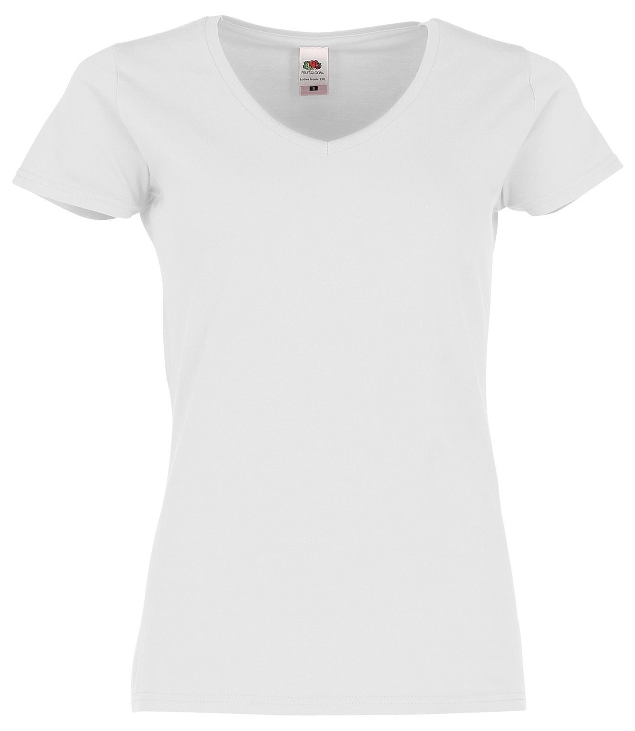 Fruit of the Loom V-Shirt Ladies Iconic 150 V-Neck T-Shirt, Weicher Griff,  Feminine Passform mit Seitennähten