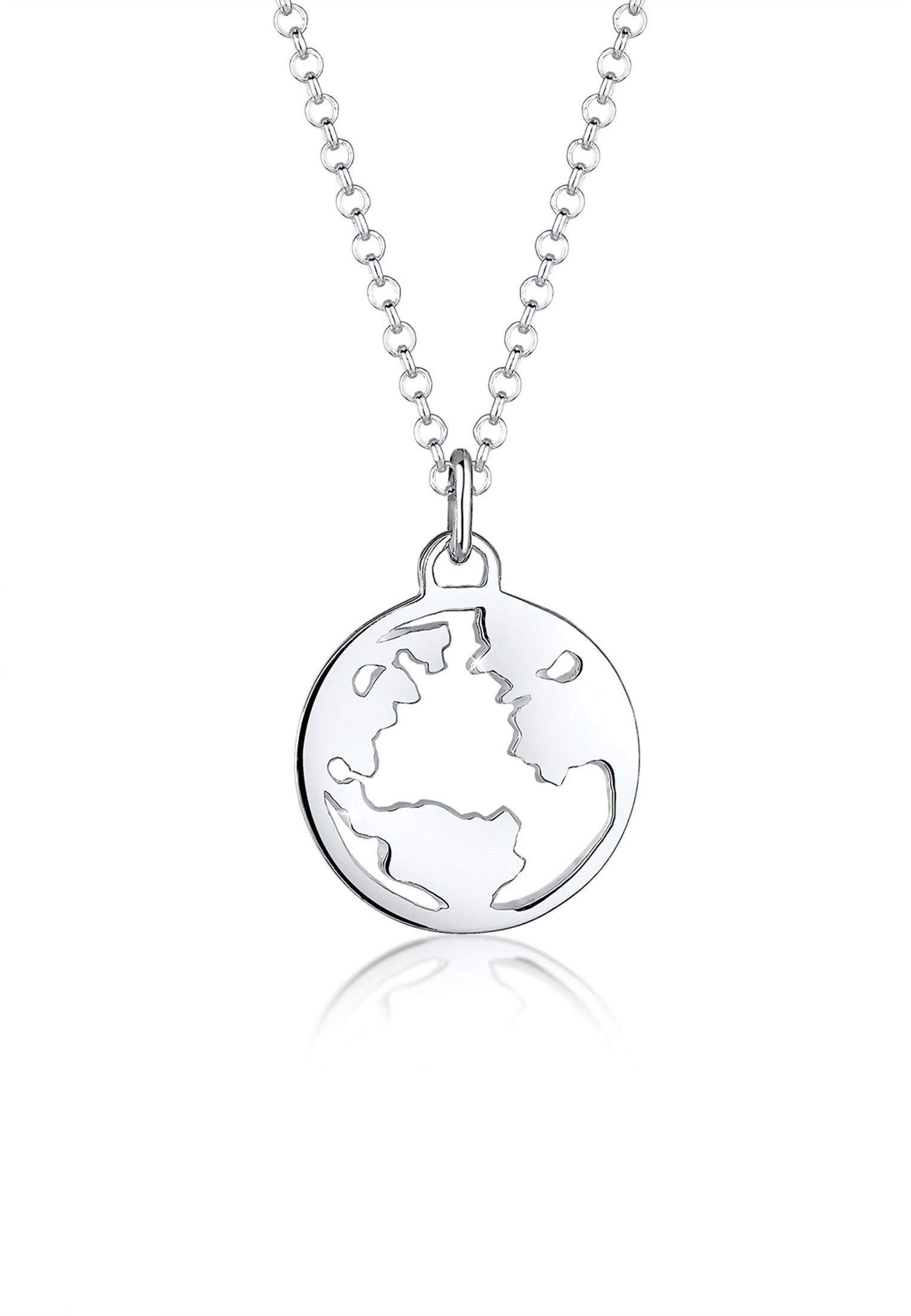 Kette mit Anhänger mit Anhänger Weltkugel Travel 925 Silber