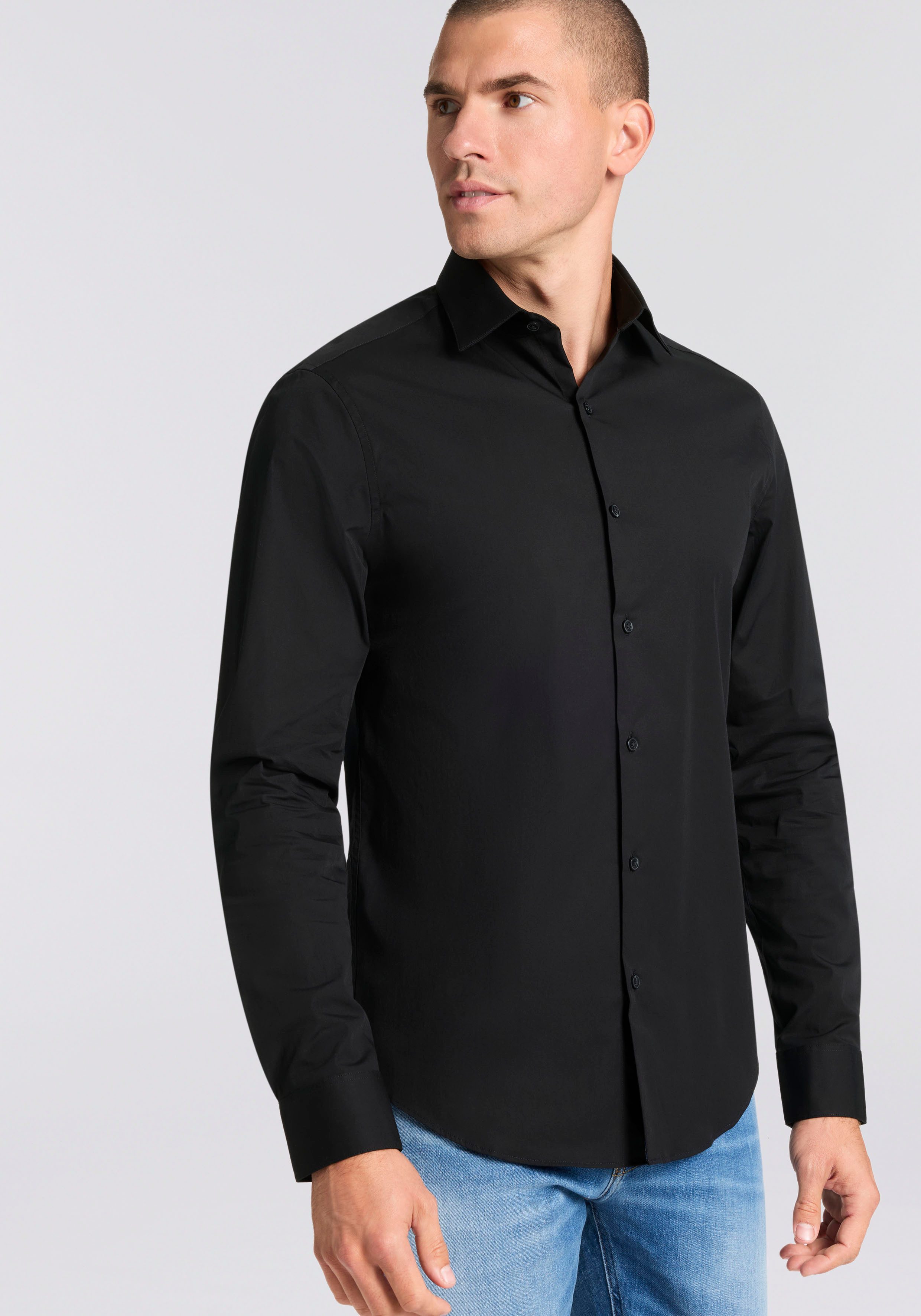 Calvin Klein Businesshemd SLIM ESNTL POPLIN NOS STR SLD Mit Monogramm-Stick günstig online kaufen