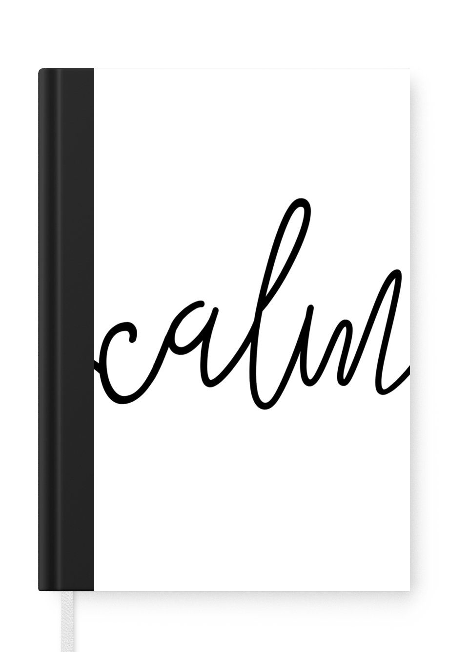 Merkzettel, Schwarz - MuchoWow A5, - Haushaltsbuch Sprichwort und Notizbuch weiß, - Seiten, Notizheft, Journal, 98 Tagebuch, Zitate 'Calm'