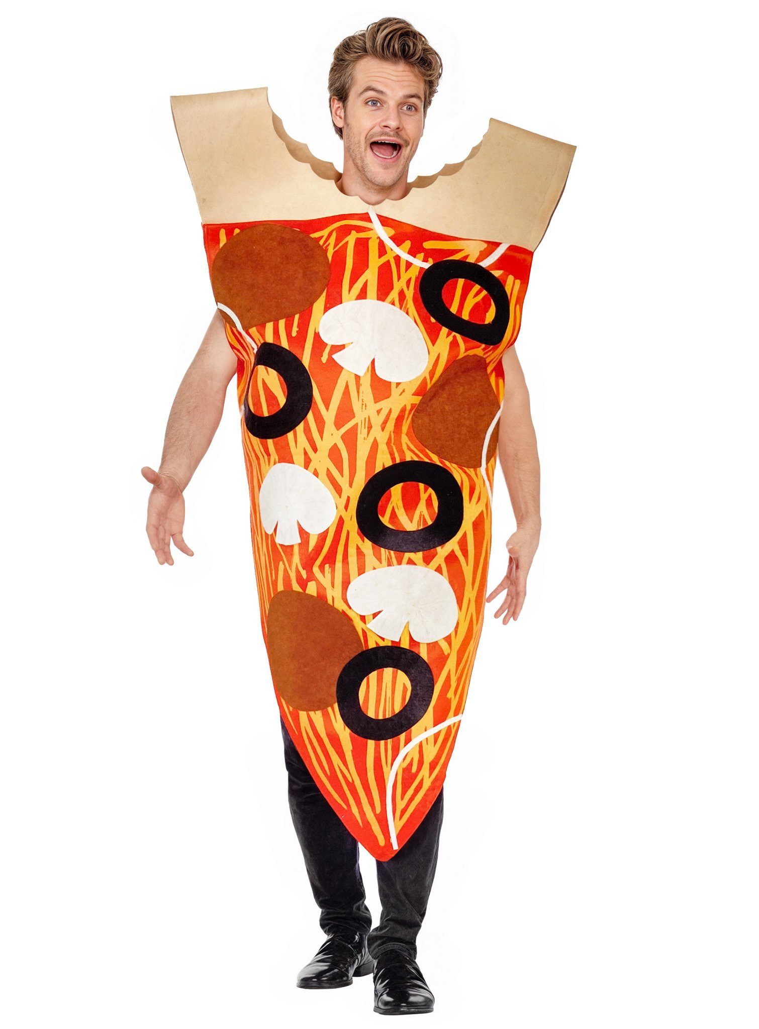 Metamorph Lebensmittel-Kostüm Lustiges Kostüm Pizza - Karneval Spaßkostüm Gr.Uni, Zum Anbeißen leckeres Kostüm!