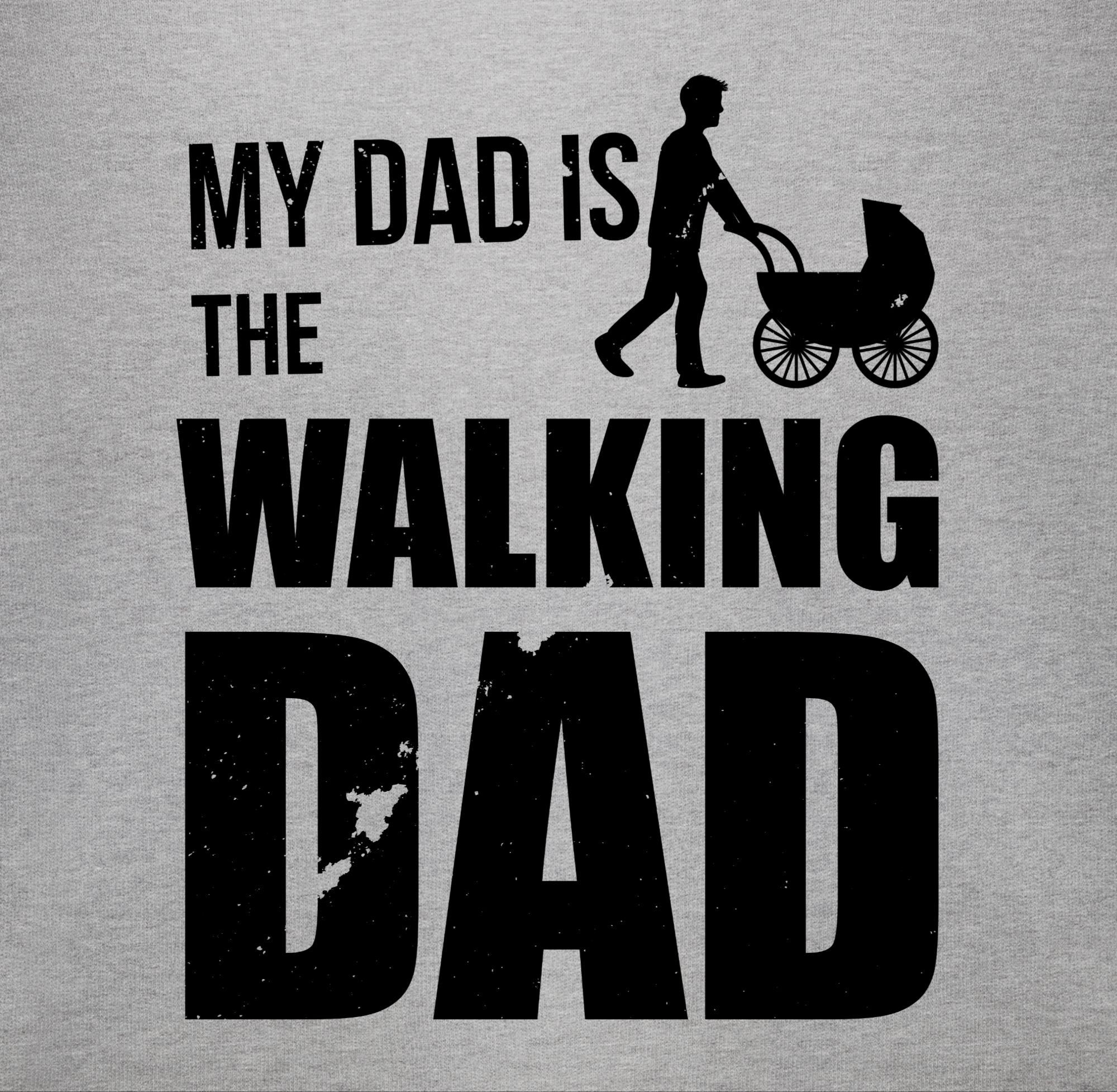 Shirtracer Shirtbody Geschenk meliert Dad the Grau Walking Dad Baby 1 is My Vatertag