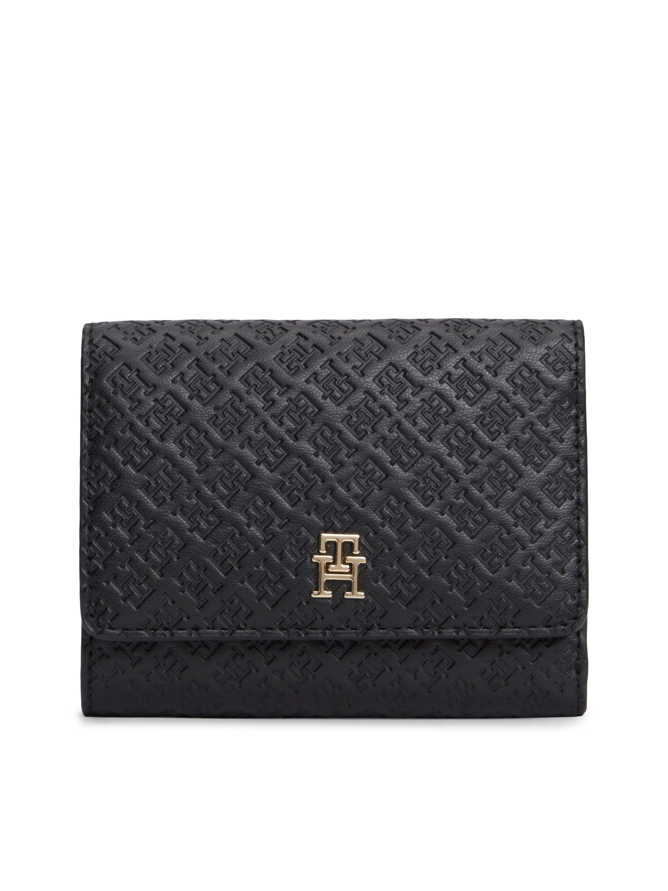 Tommy Hilfiger Geldbörse TH ICON TRIFOLD MONO, Damen Geldbeutel, Portemonnaie mit TH-Schmucklogo
