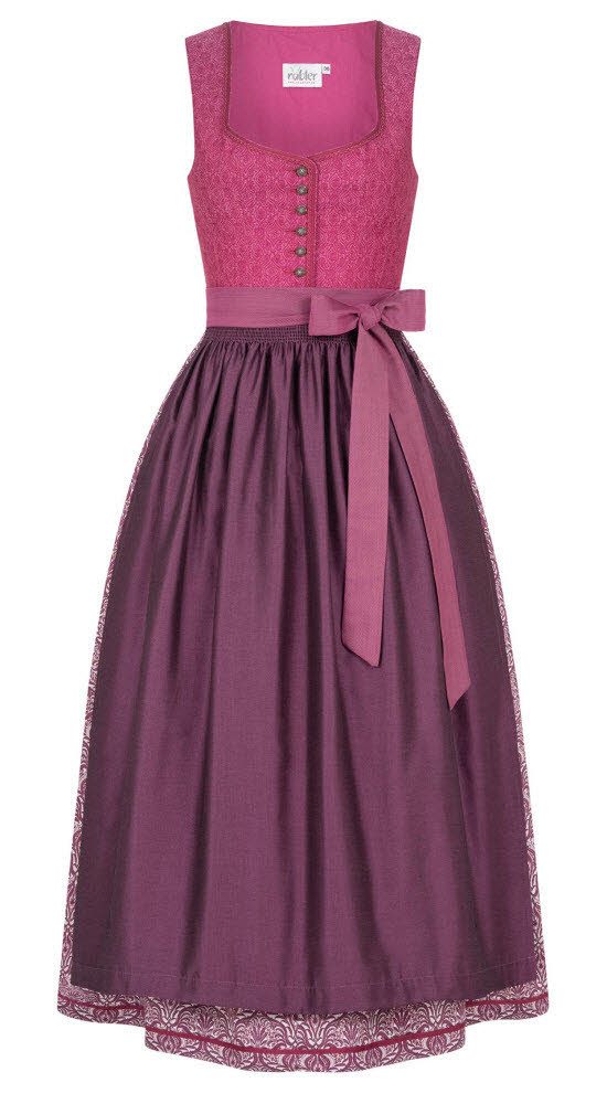 Nübler Dirndl Petra Grün - 2-teilig Mit Schürze | Midi Rocklänge 60cm | Bayrische Tracht Für Damen