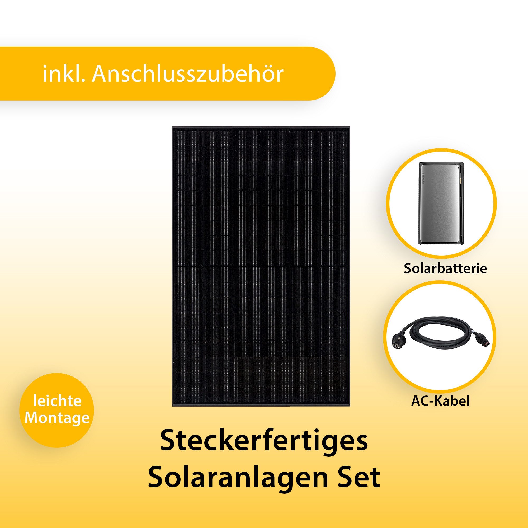 VALE Balkonkraftwerk Komplettset mit Solarspeicher & integriertem Wechselrichter, Bifazial, (EcoFlow Stream Ultra 1920 Wh, 800W, Solarmodule 860-1840WP, Zubehör), Plug&Play, BKW, Solarmodul, Photovoltaik Set, Wifi, App-Steuerung