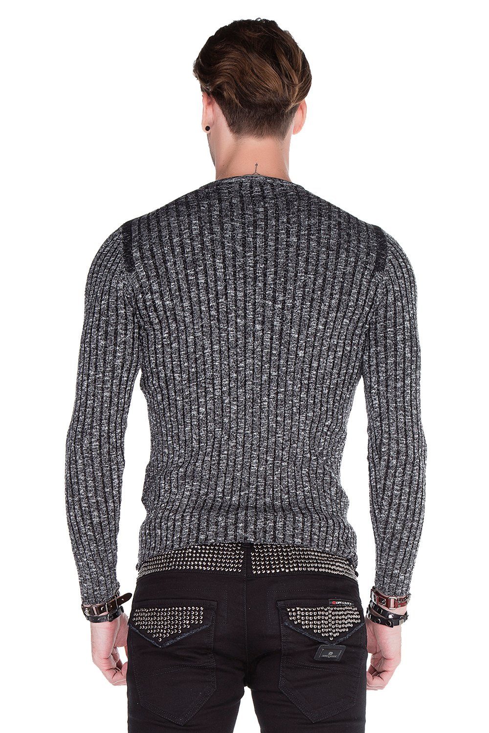 Cipo & Baxx V-Ausschnitt-Pullover CP142 günstig online kaufen