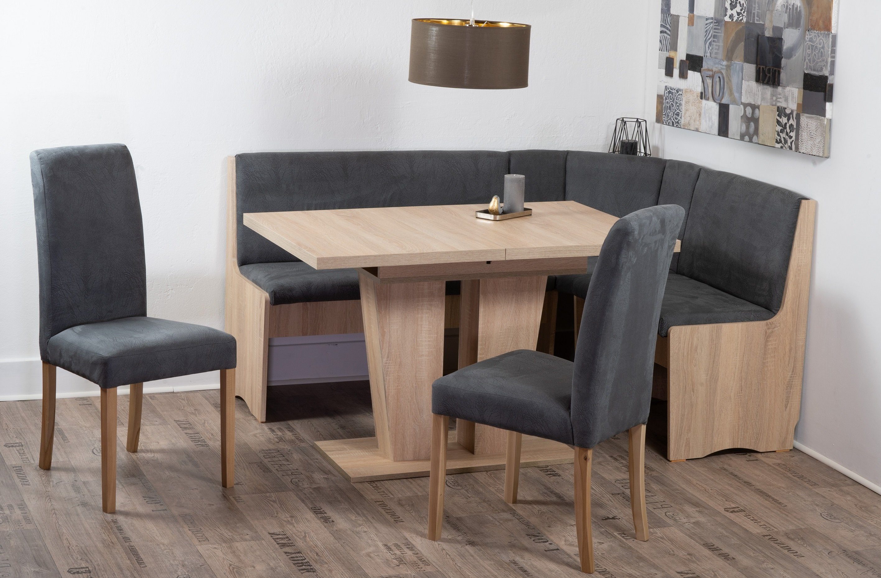 Stolebaenk Eckbankgruppe Duisburg Titanic Sonoma Duisburg VE/VA, (Eckbankset, 1 x Eckbank, 1 x Tisch, 2 x Stuhl)