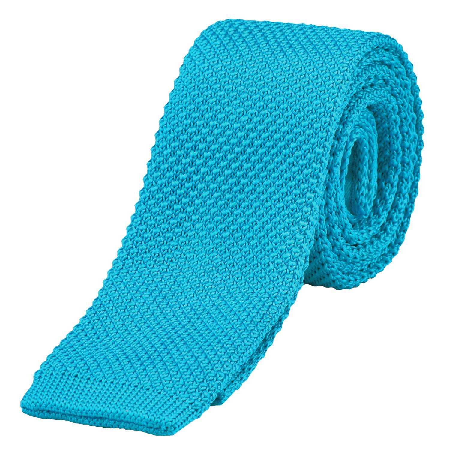 DonDon Krawatte schmale Krawatte 5 cm Wollkrawatte (Packung, 1-St) Strickkrawatte, Retro-Look, für Büro oder festliche Veranstaltungen türkis