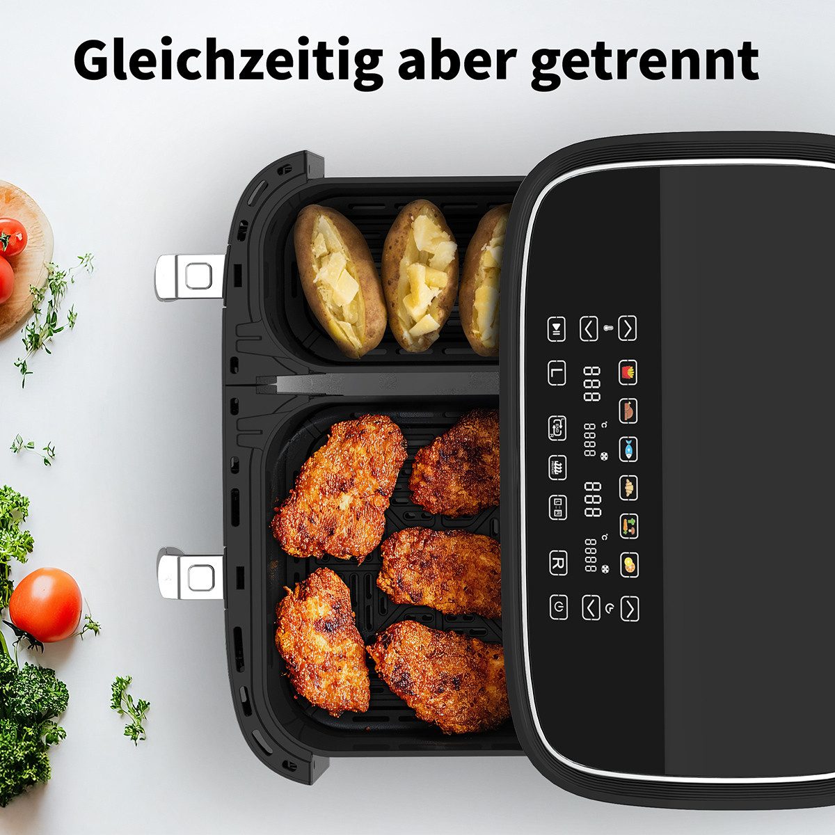 AECO Heißluftfritteuse, 2850 W, Rezeptheft