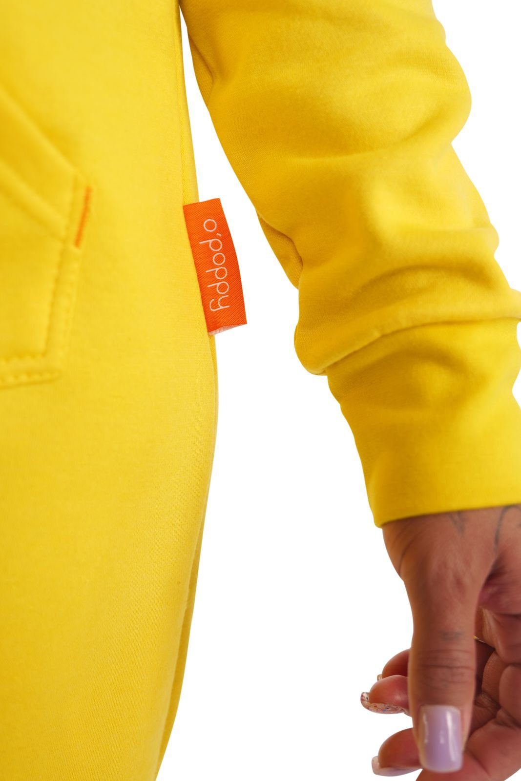 O'Poppy Eingrifftaschen Jumpsuit und gelb Kapuze Damen (1-tlg) mit