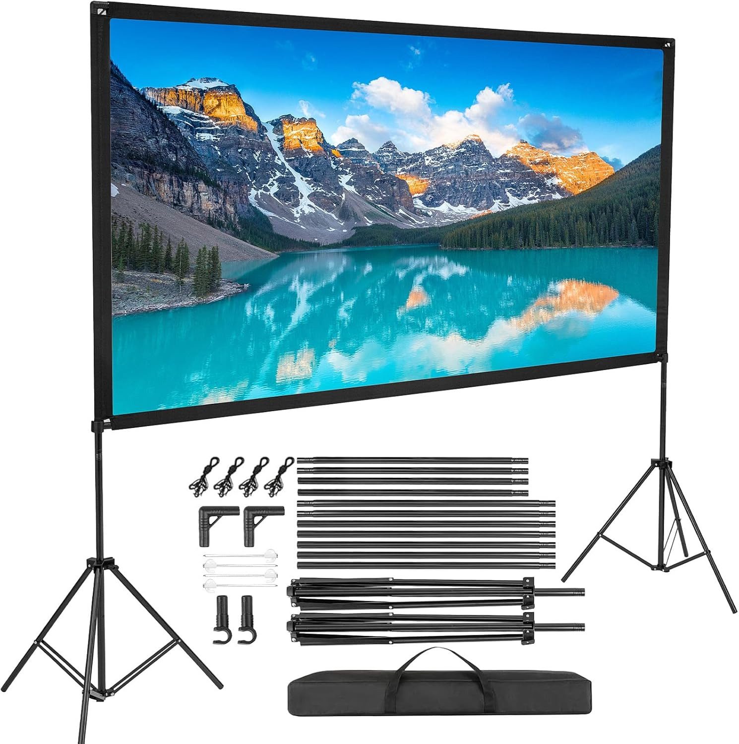 Youyijia 100" Leinwand Beamer mit Ständer Rahmenleinwand